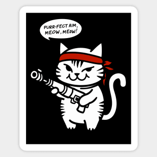 Rambo Cat Funny Gift Sticker